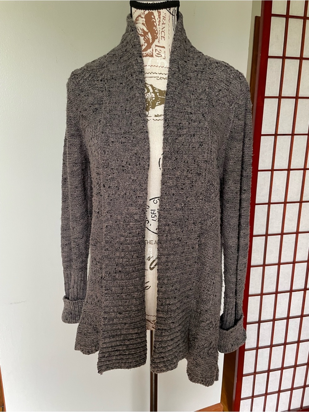 Sonoma Gray Open-Front Women's Cardigan, Size M